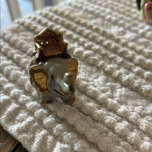 Decorative mini Elephant Figurine with Gold Accents